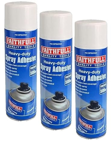 Faithfull FAISPRAYAD Spray Adhesive 500ml (Non-Chlorinated) (Pack of 3)