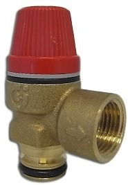 Geakv Kingspan Flomaster Cylinder Spare Pressure Relief Valve (O-Ring Type, 1/2 in, Stainless Steel Body, Polytetrafluoroethylene, 1 Port)