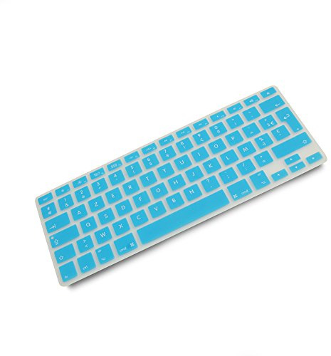 System-S Silikon Tangentbordsskydd AZERTY Franskt Tangentbordsskydd för MacBook Pro 13 tum, 15 tum, 17 tum, iMac, MacBook Air 13 tum i Turkos