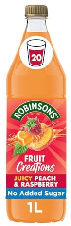 Robinsons Fruit Creations Real Fruit Squash, 1L, peach and raspberry