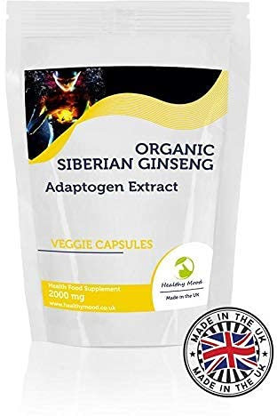 Siberian Ginseng Adaptogen Extract 2000mg 60 Capsules - LetterBox Friendly UK Fast Delivery -Complex Metabolism Formula Guarana Capsicum Kelp Apple Cider Vinegar
