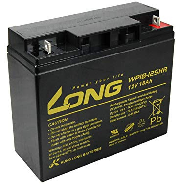 LONG Batteria al piombo acido, 12 V, 18 Ah, F3 HighRate (WP18-12SHR), PBLO-12V018-F3AH nero