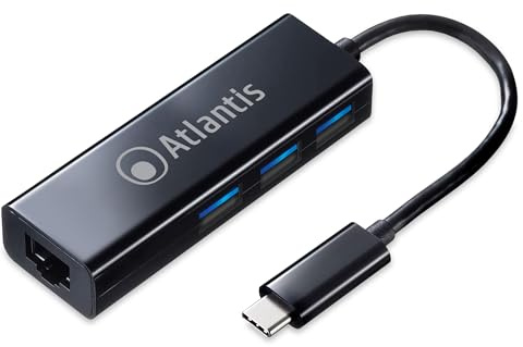 ATLANTIS Adaptador A04-tc_LAN+HB de USB Type_c a LAN + USB 3.0 de 3 Puertos