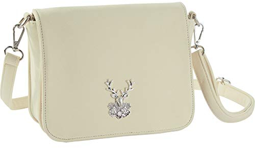 dressforfun Dirndl Tasche, Herztasche, Handtasche Damen mittelgroß, Trachten Mode, Trachtentasche in Wildlederoptik, Damen Tasche, Umhängetasche, Oktoberfest Accessoires, Damen-Schultertaschen - beige