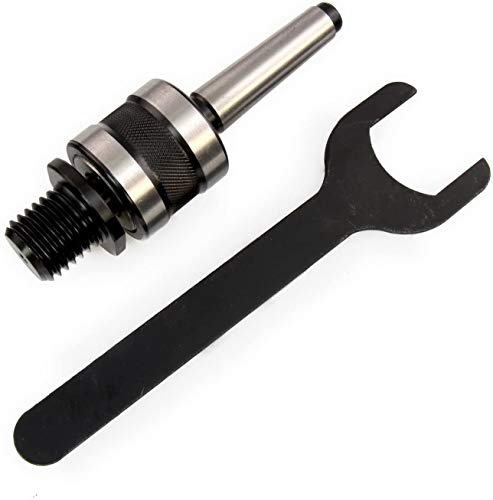 Herramientas de torneado para carpintería, centro giratorio MT2, adaptador de portabrocas de contrapunto vivo de 1 pulgada x 8 TPI, 2 cónicos morse (2 metros)