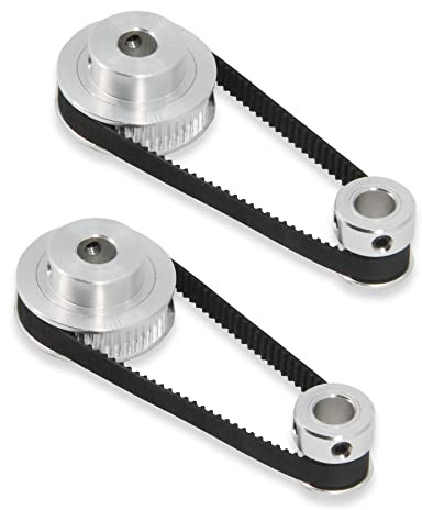 Zeberoxyz 2PCS Set GT2 Synchronous Wheel 20&48 Teeth 8mm Bore Aluminum Timing Pulleys with 2PCS Length 200mm Width 6mm Belt (20-48T-8B-6)