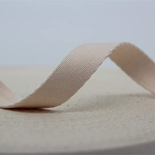 Duories 10 Yards Nähtechnik Köperband Baumwoll Schrägband Textilband Baumwoll Gurtband Nahtband für Taschen,Umhängetaschen,Handtaschen,Basteln Nähen DIY Handwerk,15 Farben und 5 breites(Beige,50mm)