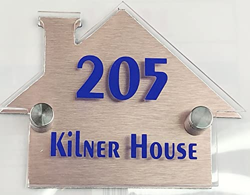 Budget Signs Hausnummernschild, Glas-Effekt, Acryl-Schild, Türschild, Namensschild