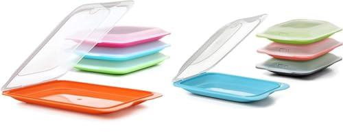Tatay Set de 4 Unidades Porta Embutidos y Alimento Fresh, Libre de BPA, Reutilizables, Apilables & Set de 4 Porta Embutidos y Alimentos Fresh MINI, Libre de BPA, Reutilizables, Apilables