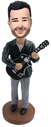 mydedor Benutzerdefinierte Bobble-Heads Figur Puppe, männlicher Gitarrist benutzerdefinierte Wackelkopf, Wackelkopf Figuren Handgemachte personalisierte Skulptur Geschenk für Mann