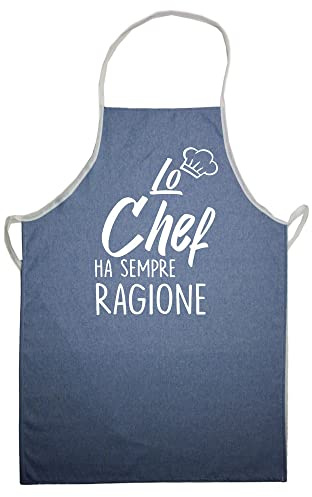 Grembiule da cucina con frasi divertenti e spiritose- Grembiulone chef cm.70x90 stampato con transfer Made in Italy