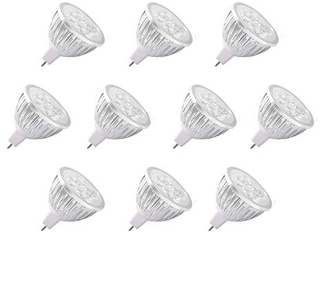 Mengjay 10 Stück MR16 GU5.3 LED Lampen 4W 300 Lumen 3000K Warmweiß Ersetzt für 30W Halogen LED Lampe Spots LED Leuchtmittel Energiesparlampe Abstrahlwinkel 60º AC/DC 12V (Warmweiß)