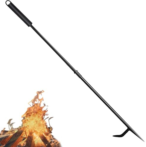 Feuerschürhaken für Feuerstelle, robuster 86,4 cm massiver Stahlkamin-Schürhaken, tragbares abnehmbares Design, Schürhaken für Feuerstelle, Outdoor-Kamine, Soloofen, Lagerfeuer & Innenbereich
