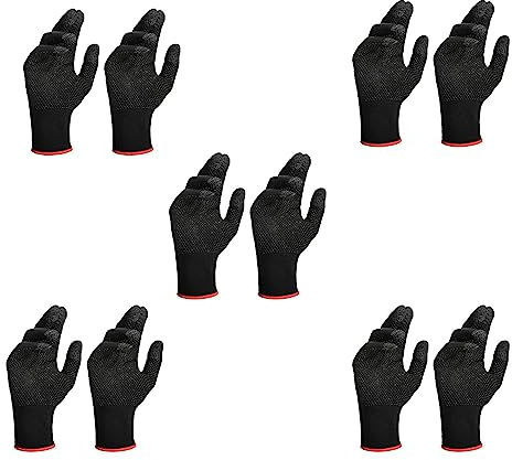 MANDDLAB 10 Stück Spielhandschuhe Für PUBG Schweißfeste, Kratzfeste, Empfindliche Druckbildschirm-Gaming-Finger-Daumen-Hülsen-Handschuhe