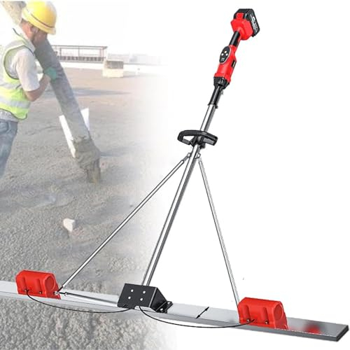 Elektrischer Betonschaber, Betonoberflächen-Estrich-Endbearbeitungswerkzeug, elektrisches Akku-Estrich-Zement-Oberflächennivellierungs-Tamper-Lineal mit Schaber (Color : 2batteries, Size : 1.5M)