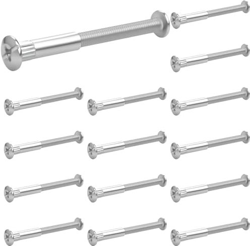 30 tornillos de conexión M6, 76-86 mm, conectores para muebles, 15 tornillos para mueble, 15 para casquillo