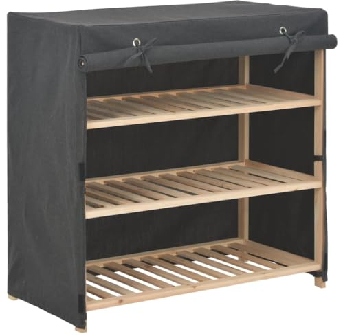 CINDERFUL Schuhschrank mit Abdeckung Grau 79 x 40 x 80 cm Stoff,