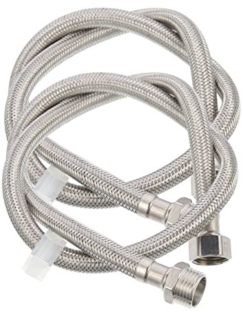 Hoement Washing Machine Extension Hose 80cm Stainless Steel Braided Washer Water Hose 1/2 Inch Connector Set of 2 for Washing Machines and Dishwashers