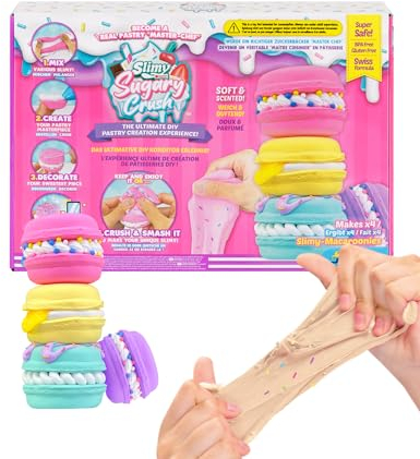 SLIMY Sugary Crush - Macaroonies, Slime e plastilina, set creativo, gioco da forno per miscelare, modellare e decorare, per bambini