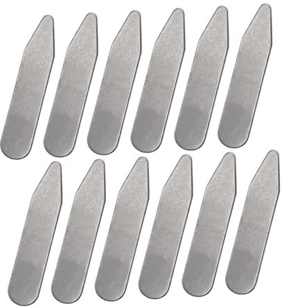 JISADER 12x Kragenstäbchen Unsichtbare Hemdkrageneinsätze für Herrenhemden Verlobung, 5.08 Cm X 1 Cm X