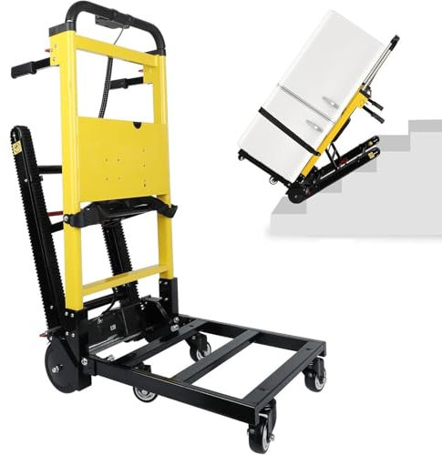 ylpddmm Electric Stair Climbing Hand Trucks， 120W Powered Electric Stair Climbing Hand Trucks Dolly Cart ，with 6 Wheels Powered Stair Climber-Lift，441lb Capacity Heavy Duty Stair Climber