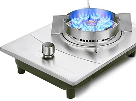 Cuisinière à gaz encastrable 33 cm, Foyer à Neuf cavités de 7,0 KW, Table de Cuisson en Verre, cuisinière Convertible au gaz/gaz de pétrole liquéfié (B GPL)