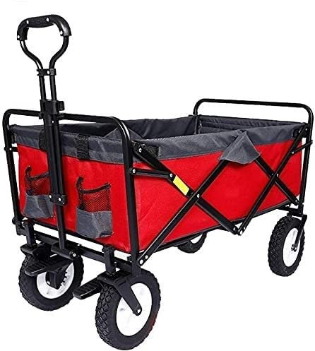 HUIBBGO Carrello Multiuso per Tutti i Terreni, Carrello Multiuso Pieghevole da Giardino, Carrello da Campeggio per Esterni con Freno, per Pesca, Picnic, Portata 100 kg/220 libbre
