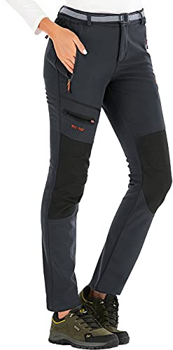 DAFENP Damen Wanderhose Skihose Wasserdicht Gefüttert Softshellhose | Winddicht Winter Warm Outdoorhose Snowboardhose Trekkinghose