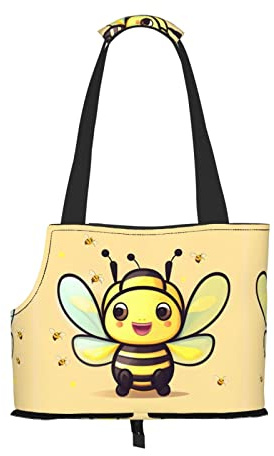 Borsa a tracolla per animali domestici con stampa di api gialle, adatta per cani e gatti di piccola taglia, borsa a doppio scopo per shopping