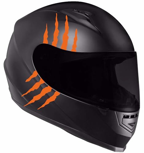 DualColorStampe 2 autocollants de voiture en forme de rayures | autocollants autocollants griffes monstre moto voiture extérieure, autocollant pour casque moto C0100 (orange 35)