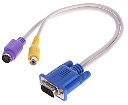 FUUGlan Composito AV Out Adattatore Convertitore Cavo Video VGA Maschio a S-Video AV Converter Cavo Adattatore Fit Per PC HDTV