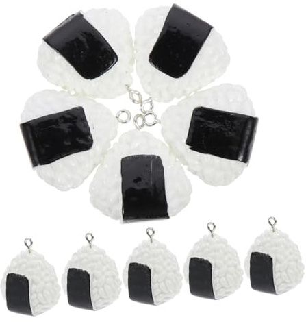 GARIOUANS 10 Stück Teiliges Resin Reisbällchen Anhänger Langlebige DIY Schmuck Charms für Schlüsselanhänger Taschenanhänger Basteln und Foto Requisiten Leicht Kompakt Vielseitig Einsetzbar