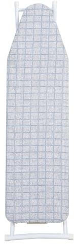 Ironing Board, Ironing Board with Iron Rest, Extra Thick Cover and Pad, Height Adjustable, with Hanger, Heavy Duty Legs, 107 x 30cm (Grey)