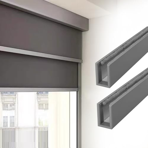 Gray Light Blocking Window Strips 4-Pack Blackout Side Tracks for Curtains & Blinds Soundproofing Light Blockers for Gaps 68in/172.7cm Ideal for Home & Office
