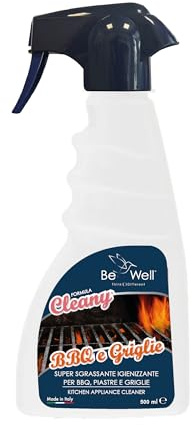 Cleany Detergente Super Sgrassante Spray per BBQ, Piastre e Griglie, Sgrassatore Super per Barbecue, 500 ml, Made in Italy