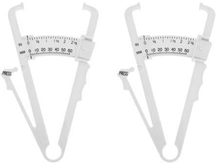 BELLIFFY Calibrador Resistente al Desgarro Abs 2piezas de Grasa Corporal Portátil para Medición Precisa Diseño Sencillo y Elegante en Hombres y Mujeres