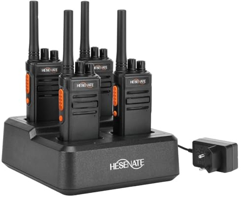 HESENATE HT66 Chargeur Radio 4 Voies, Talkie-walkie 4 pièces, radios PMR446 sans Licence pour hôtels et Restaurants