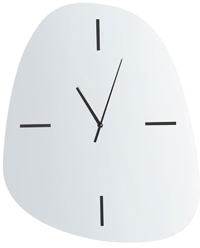 Beliani Wanduhr Glas Silber verspiegelt 54 x 45 cm asymmetrisch modernes Design Almansa