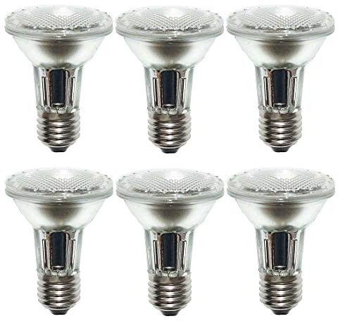 NCC-Licht 6x Reflektorlampe PAR20 Reflektor E27 35W Warmweiß Dimmbar | Leuchtmittel aus Glas, stufenlos dimmbar, Abstrahlwinkel 10° ideal für Akzent- und Spotbeleuchtung