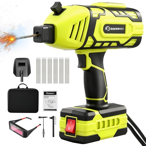 SakerNeo Compact Handheld Welding Machine 220V IGBT Inverter, 20-120A Adjustable with 5-Step Dial, Lightweight Portable Welder for Electrodes 3/32 to 1/8 Inch - Ideal for DIY, Home Repair (Green)