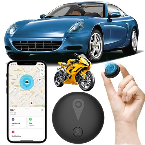 Traceur GPS Voiture,Magnétique Smart Tag Tracker,Traceur caché localisateur,Traceur sans Abonnement,Étanche IP67,Compatible avec iOS et Android,pour Véhicules/clés/Moto/Bagage/Enfant/Wallet