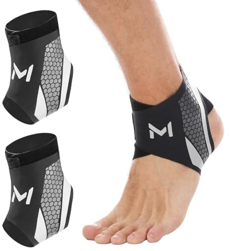 JHAZUN 2 Piezas Tobillera para Esguince,Estabilizador de Tobillo,Soporte Elástico de Tobillo en Nylon Transpirable con Doble Banda Ajustable en U Unisex