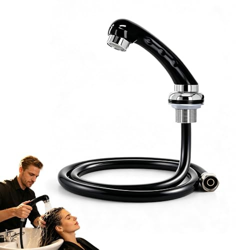 Pommeau de Douche Bac de Coiffure, SGZIOO Douchette Lavabo Salon de Coiffure avec Flexible, Douchette Basse Pression, Raccord G1/2