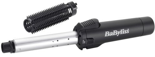 BaByliss Cordless Gas Hair Curler & Brush, 19mm Cermaic Curling Tong, Protective Heat Shield, Fast Heat Up to 200°C, Black, 2583BU