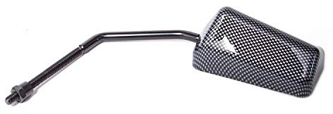 MXT Spiegel Rückspiegel F1-Optik carbon M8 kompatibel mit Yamaha Aerox 50 | Kurzer Arm, Kugelgelenk 180 ° drehbar, Spiegelglas kompatibel mit Peugeot Jet-Force C-Tech 50, Piaggio Typhoon 50 TEC1T