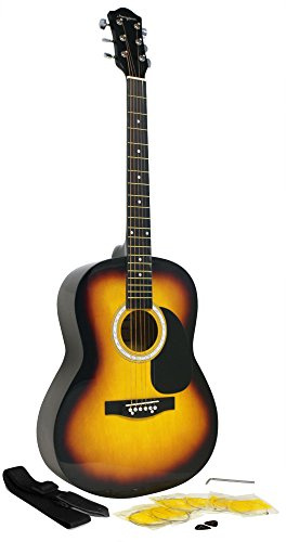 Guitare acoustique Martin Smith avec cordes, médiators et sangle de guitare - Sunburst