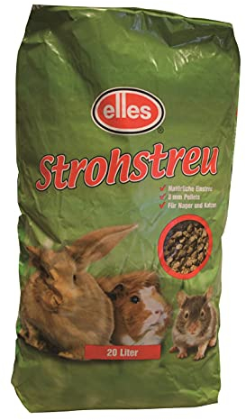 elles Strohstreu 8mm, 20 Liter - Einstreu für Nager und Kleintiere, 1er Pack (1 x 7.20 kilograms)