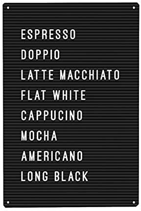 artboxONE Metall-Poster 30x45 cm Typografie Letterboard Kaffee von Künstler Hafenkönigin