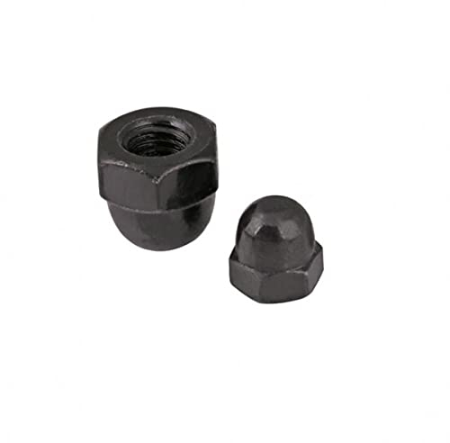 Sechskant-Hutmuttern M3 ~ M12 Kohlenstoffstahl vernickelt/Schwarz verzinkt Sechskant-Hutmuttern Dome-Abdeckungsmuttern Eichelmuttern-M5 (20 Stück), Schwarz verzinkt