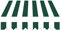 home Trends Tessuto per tende da sole 4 m con balze, 4 x 3 m, di ricambio per tende da sole, 387 x 300 cm, per balcone, impermeabile e protezione solare, panno di ricambio P2008, bianco e verde